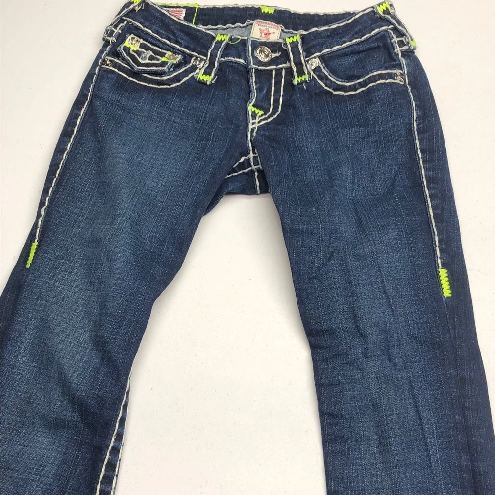 LIKE NEW TRUE RELIGION BILLY SUPER T SKINNY JEANS 24x33 🇺🇸 - Picture 10 of 14